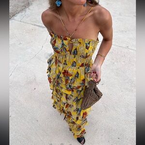 Ulla Johnson Josefine Yellow Floral Maxi Dress